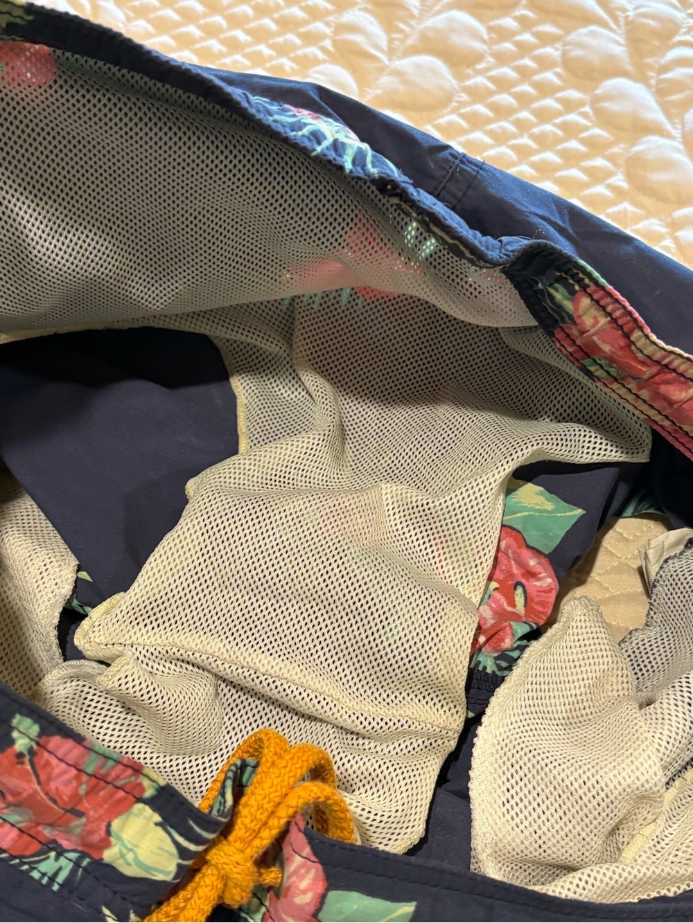 J. Crew Navy Swim Trunks with Pink Floral Print - Picture 8 of 11